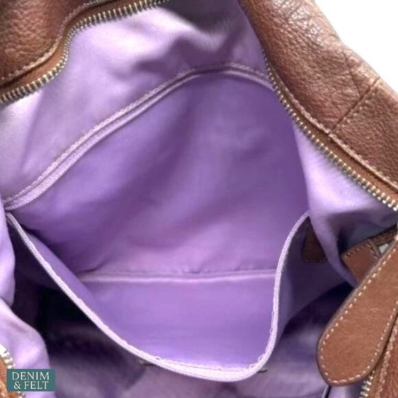 Coach Brown Leather Zoe Convertible Satchel Bag Silver Hardware Shoulder Tote - Picture 9 of 14